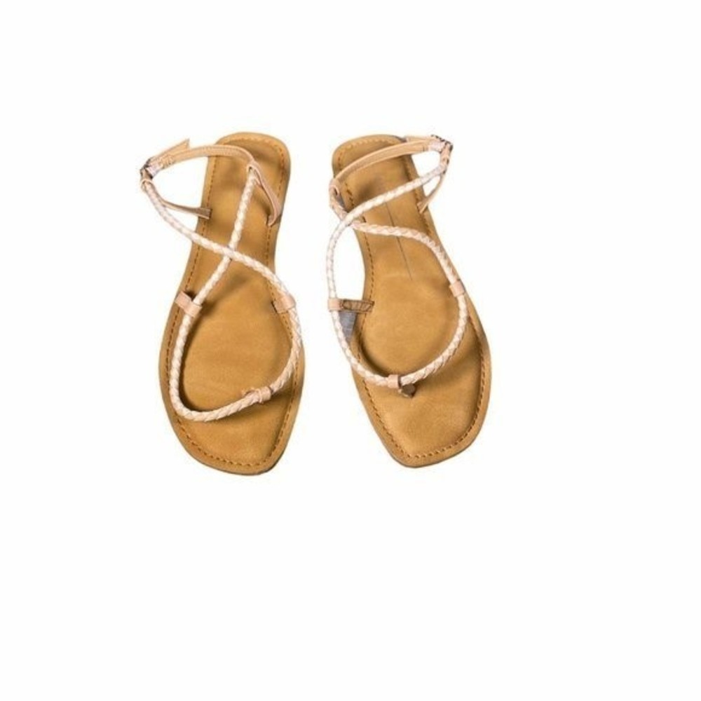 Report Adjustable Strapy Brown Thong Flat Flip Flops Sandals 8